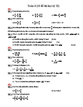 10 đề thi học kỳ II môn Toán học lớp 6